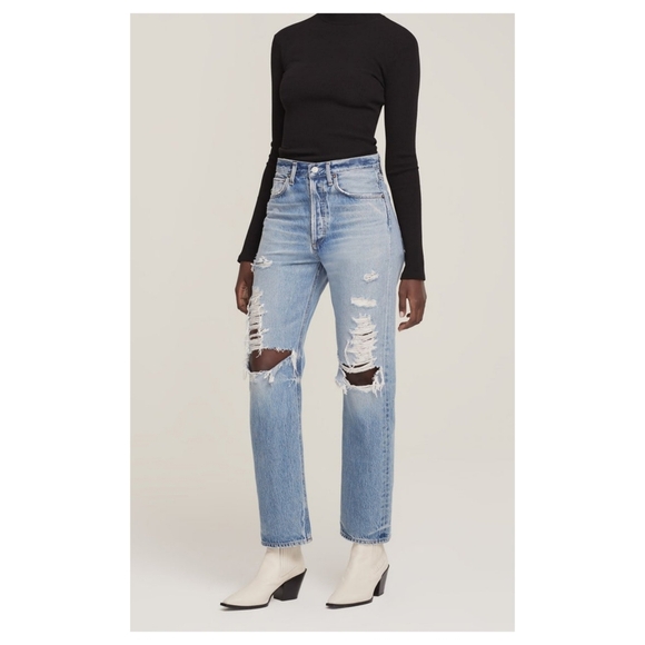 Agolde Denim - AGOLDE 90's Mid Rise Loose Jean Straight Leg Major Distressed 90s Aritzia 26
